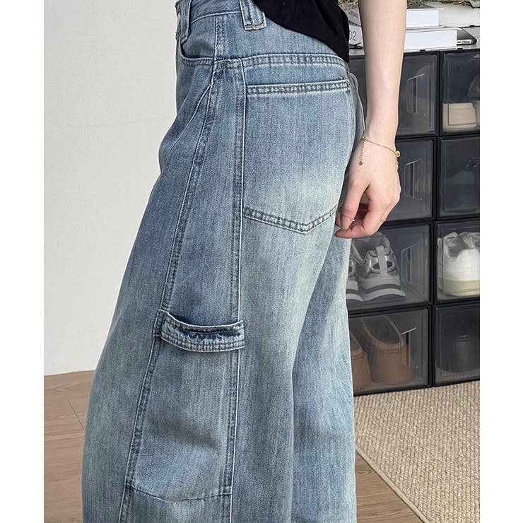 グラデーションデニムレディース ゆったりデニムパンツカジュアル 大人可愛いジーン… | SUNSHINE CLOSET | 詳細画像4 