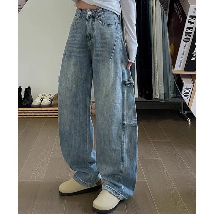 グラデーションデニムレディース ゆったりデニムパンツカジュアル 大人可愛いジーン… | SUNSHINE CLOSET | 詳細画像5 