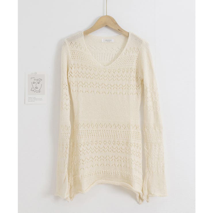 透かし編みニットショートワンピース韓国風 | SUNSHINE CLOSET | 詳細画像10 