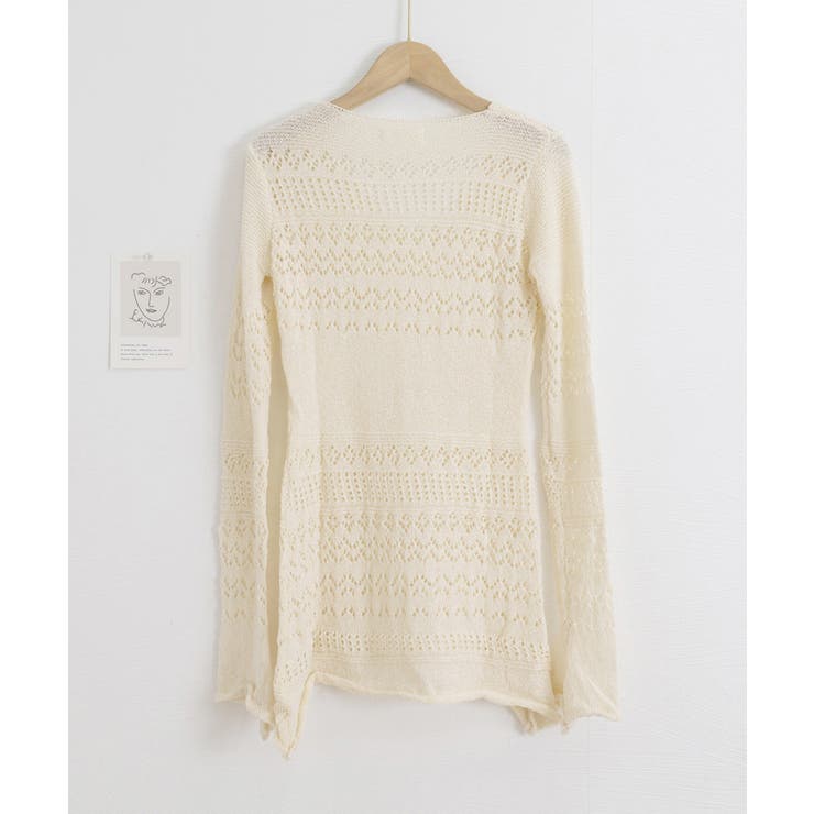 透かし編みニットショートワンピース韓国風 | SUNSHINE CLOSET | 詳細画像11 