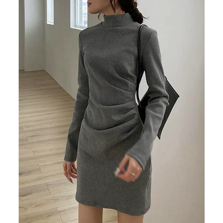 微起毛ワンピース秋冬 きれいめワンピースレディース 暖かいワンピースあったか | SUNSHINE CLOSET | 詳細画像1 