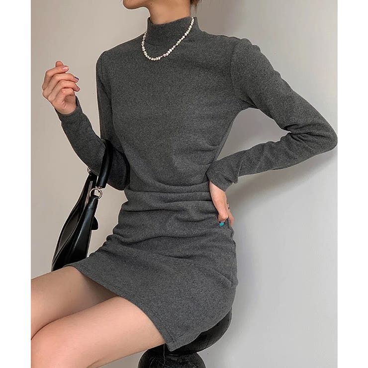 微起毛ワンピース秋冬 きれいめワンピースレディース 暖かいワンピースあったか | SUNSHINE CLOSET | 詳細画像4 