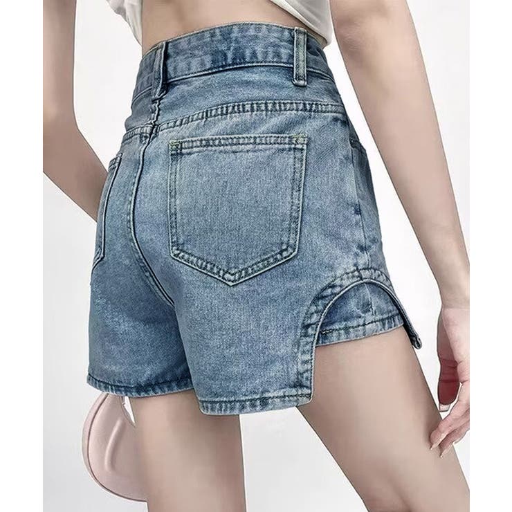 サイドカットアウトデニムショートパンツレディース キュロットスカート 短いスカー… | SUNSHINE CLOSET | 詳細画像4 
