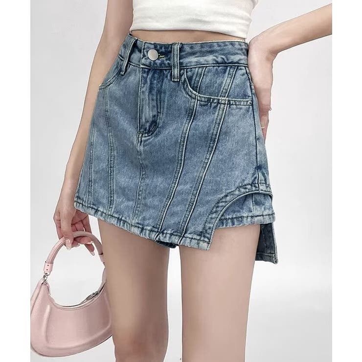 サイドカットアウトデニムショートパンツレディース キュロットスカート 短いスカー… | SUNSHINE CLOSET | 詳細画像5 