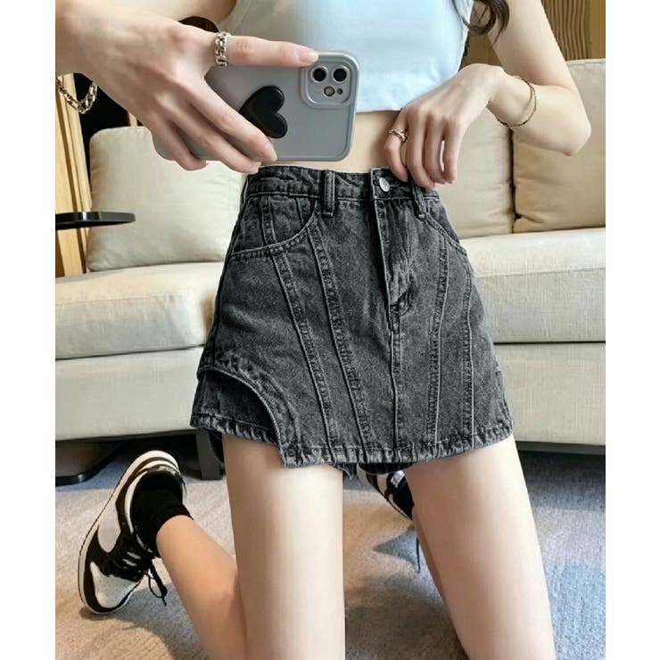サイドカットアウトデニムショートパンツレディース キュロットスカート 短いスカー… | SUNSHINE CLOSET | 詳細画像6 
