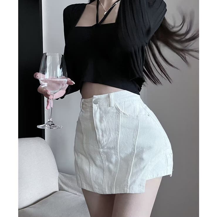 サイドカットアウトデニムショートパンツレディース キュロットスカート 短いスカー… | SUNSHINE CLOSET | 詳細画像7 