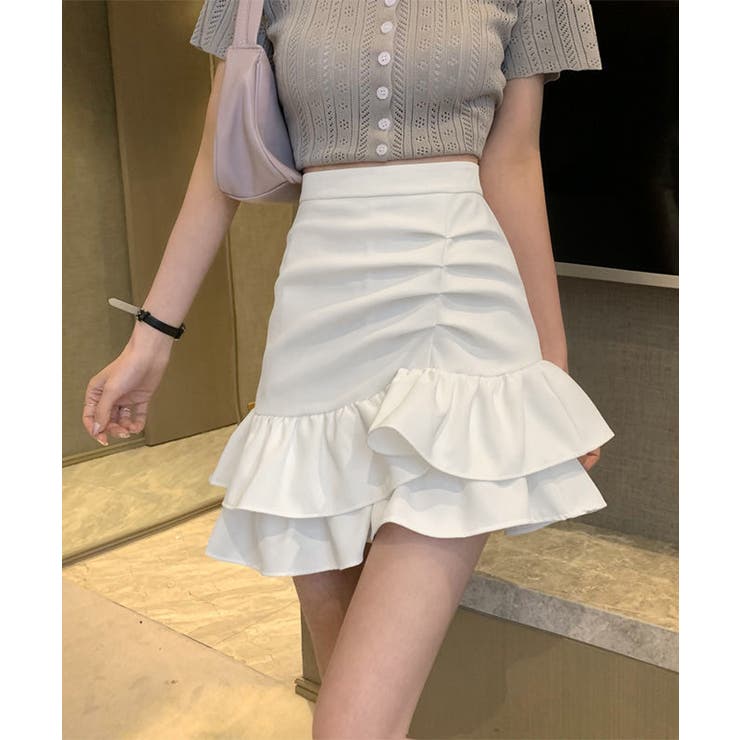 おしゃれギャザースカートレディース マーメイドスカート韓国風 ウエストゴムスカー… | SUNSHINE CLOSET | 詳細画像1 