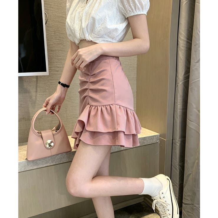 おしゃれギャザースカートレディース マーメイドスカート韓国風 ウエストゴムスカー… | SUNSHINE CLOSET | 詳細画像11 