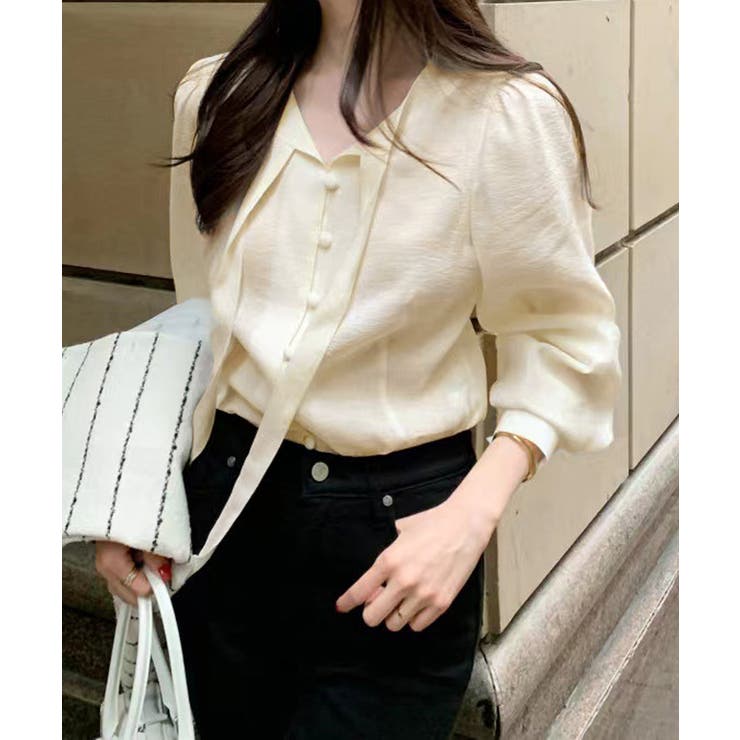 韓国風ボウタイブラウスレディースきれいめ | SUNSHINE CLOSET | 詳細画像4 