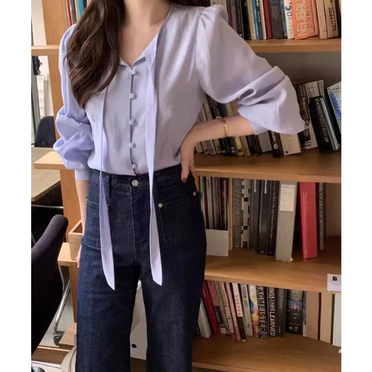 韓国風ボウタイブラウスレディースきれいめ | SUNSHINE CLOSET | 詳細画像5 