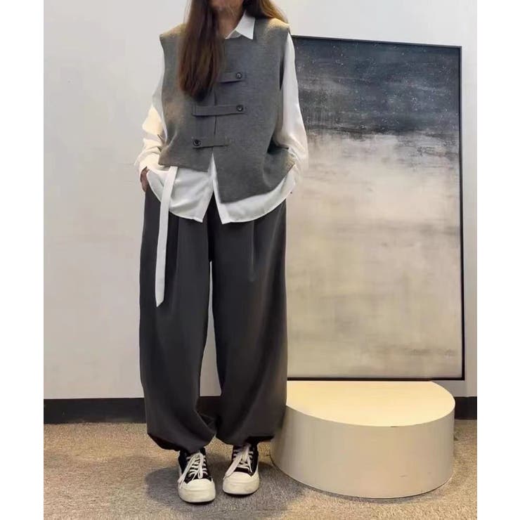ニットベスト前開きノースリーブトップス冬 | SUNSHINE CLOSET | 詳細画像2 