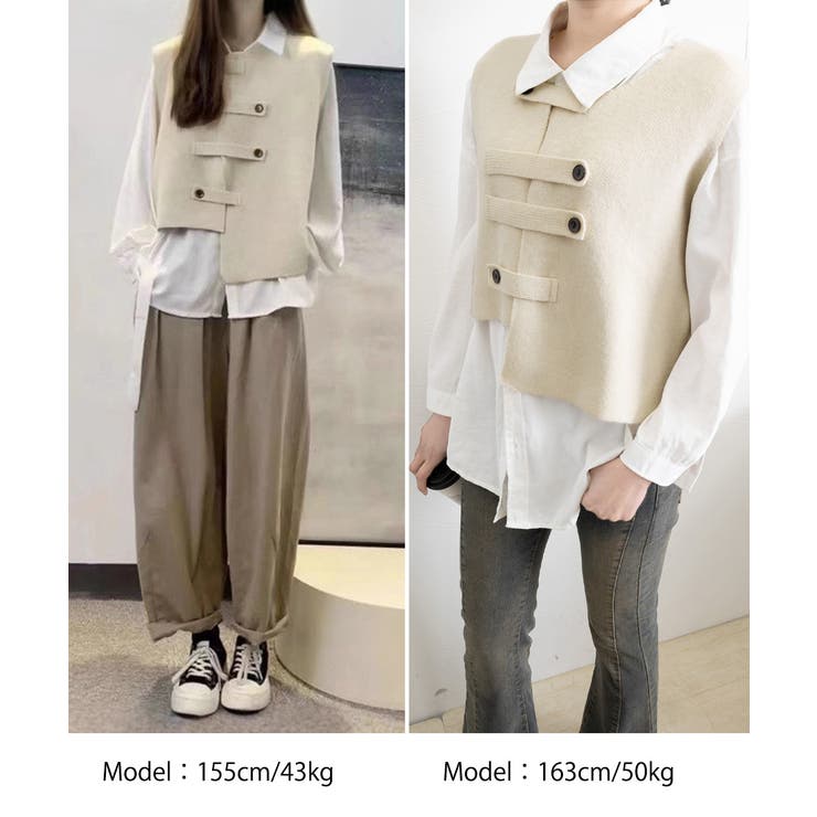 ニットベスト前開きノースリーブトップス冬 | SUNSHINE CLOSET | 詳細画像4 