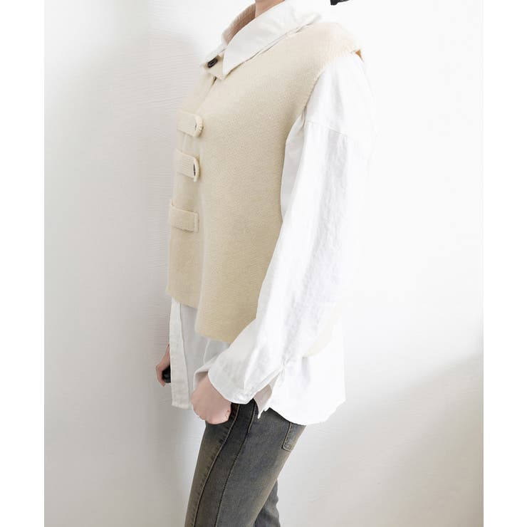 ニットベスト前開きノースリーブトップス冬 | SUNSHINE CLOSET | 詳細画像6 