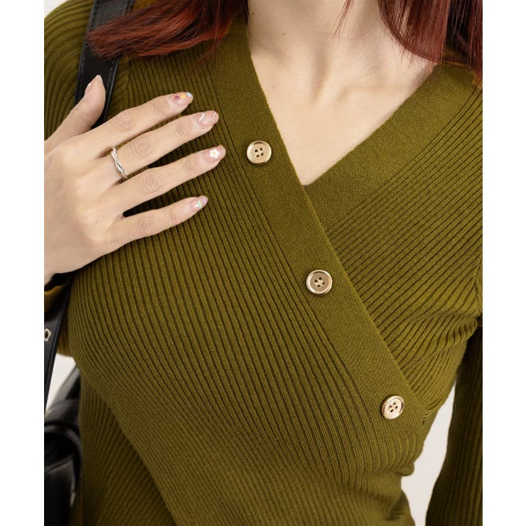 カシュクールニットトップス韓国風セーター | SUNSHINE CLOSET | 詳細画像9 