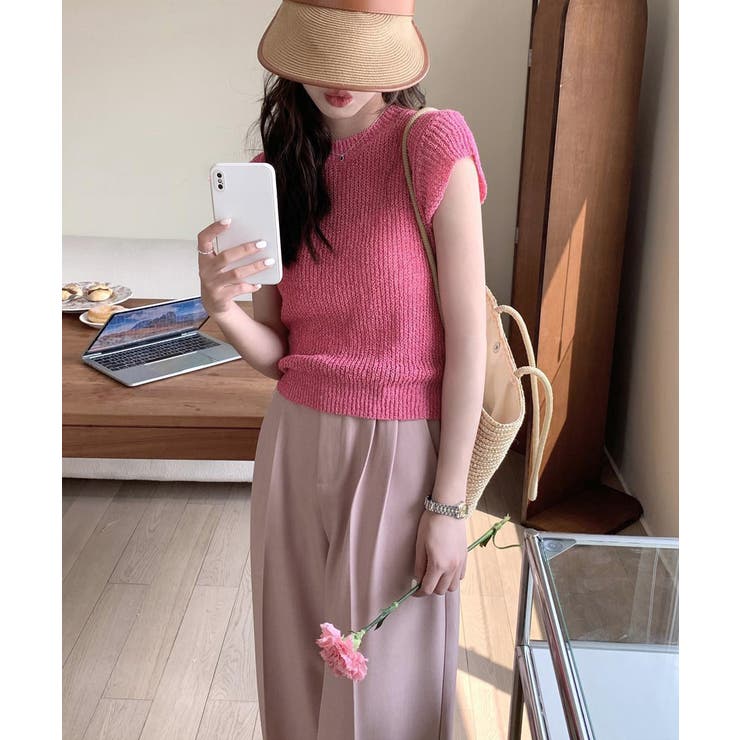 フレンチスリーブサマーニットトップス夏服 | SUNSHINE CLOSET | 詳細画像10 