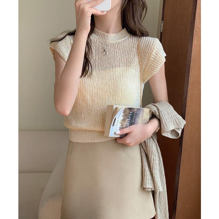 フレンチスリーブサマーニットトップス夏服 | SUNSHINE CLOSET | 詳細画像6 
