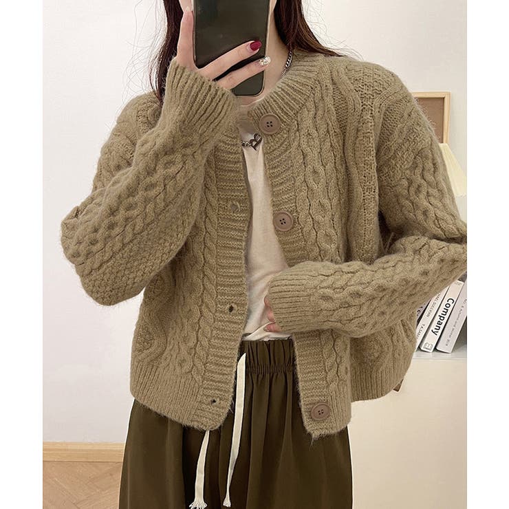 暖かいケーブル編みニットカーディガン秋冬 | SUNSHINE CLOSET | 詳細画像5 