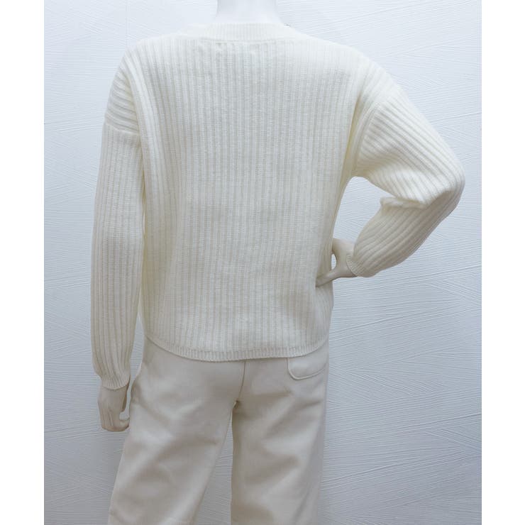 Vネックリブニットトップス 暖かいニット | SUNSHINE CLOSET | 詳細画像13 