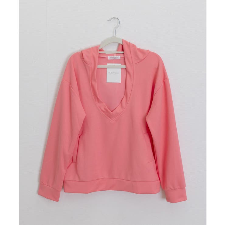 フード付きVネックトレーナーレディースドロップショルダー ホルターネックロングワ… | SUNSHINE CLOSET | 詳細画像14 