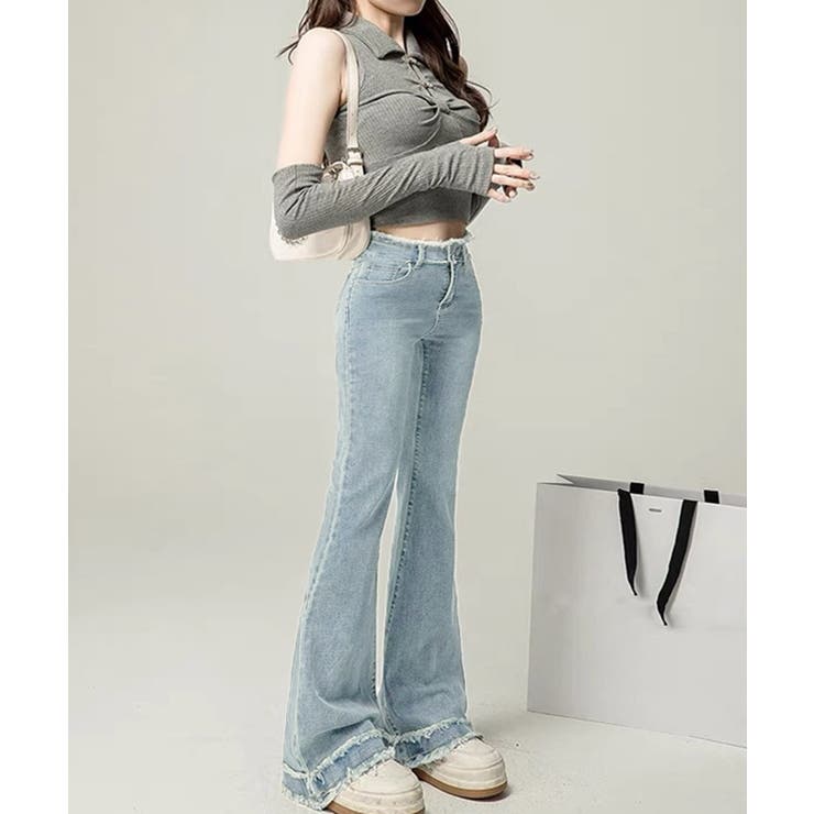 フリンジ フレアパンツ デニムパンツ | SUNSHINE CLOSET | 詳細画像2 