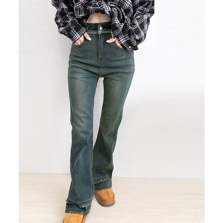 フリンジ フレアパンツ デニムパンツ | SUNSHINE CLOSET | 詳細画像7 