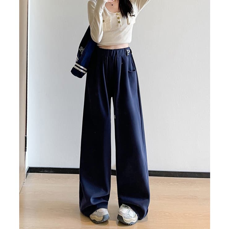 ハイウエストイージーパンツ 着やせボトムス ゆったり韓国風リラックスパンツ | SUNSHINE CLOSET | 詳細画像14 