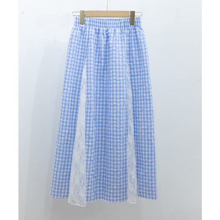 レース切り替え ロングチェック柄スカート | SUNSHINE CLOSET | 詳細画像15 