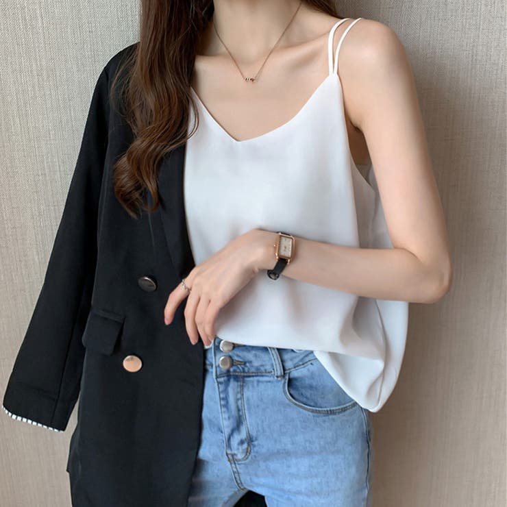 ホワイト | シフォン キャミソール バッククロス | SUNSHINE CLOSET