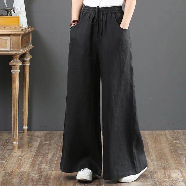 綿麻ワイドパンツ ロングパンツ春秋 | SUNSHINE CLOSET | 詳細画像8 