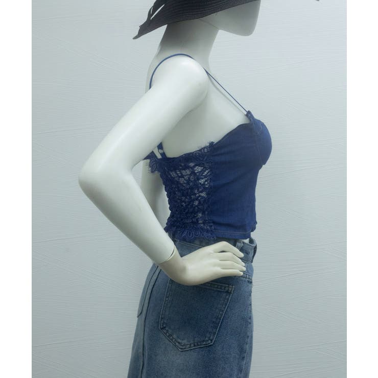 デニム風キャミ ビスチェ バックレース | SUNSHINE CLOSET | 詳細画像12 