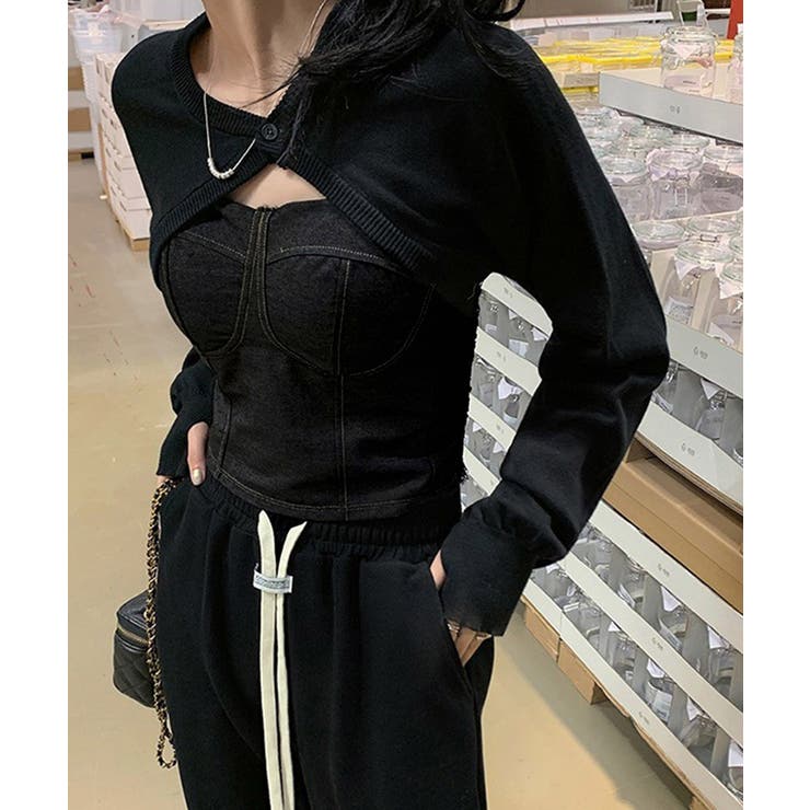 デニム風キャミ ビスチェ バックレース | SUNSHINE CLOSET | 詳細画像6 