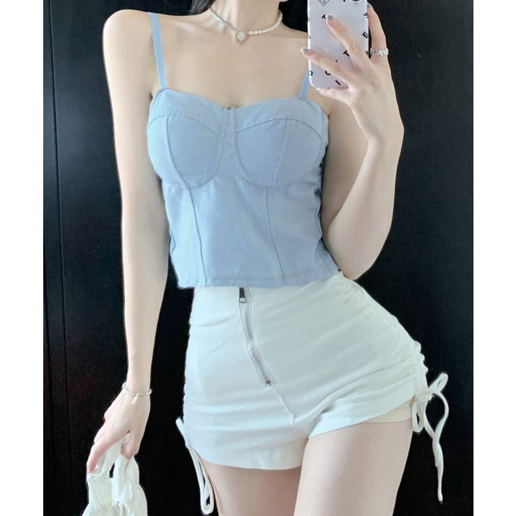 デニム風キャミ ビスチェ バックレース | SUNSHINE CLOSET | 詳細画像8 