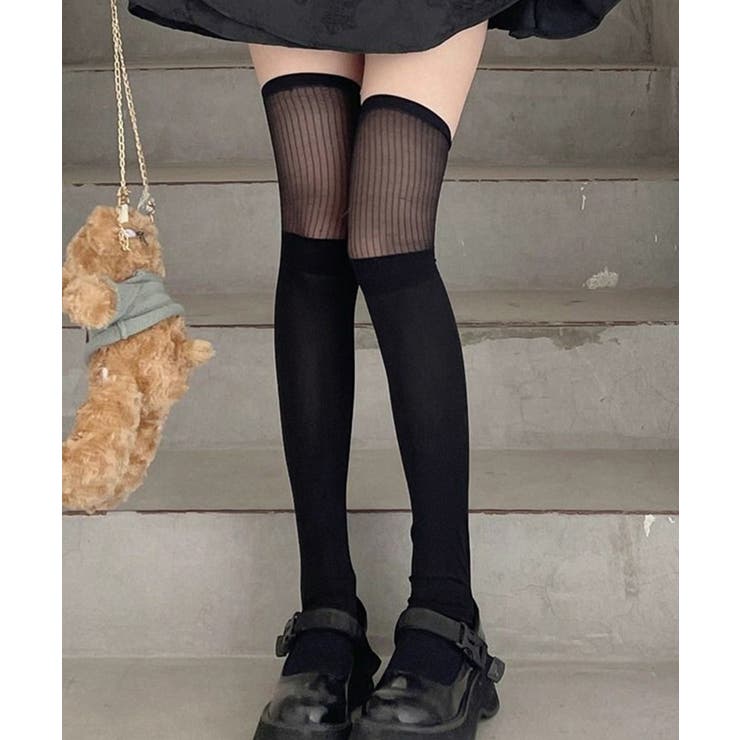 異素材切替 ロングソックス レディース | SUNSHINE CLOSET | 詳細画像1 