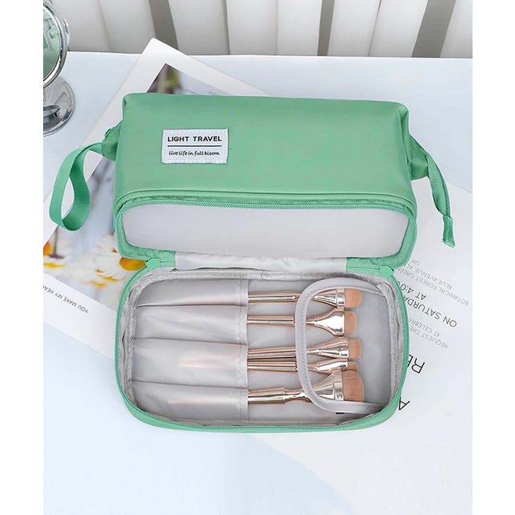 自立 化粧ポーチ 二段コスメポーチ 韓国 | SUNSHINE CLOSET | 詳細画像2 