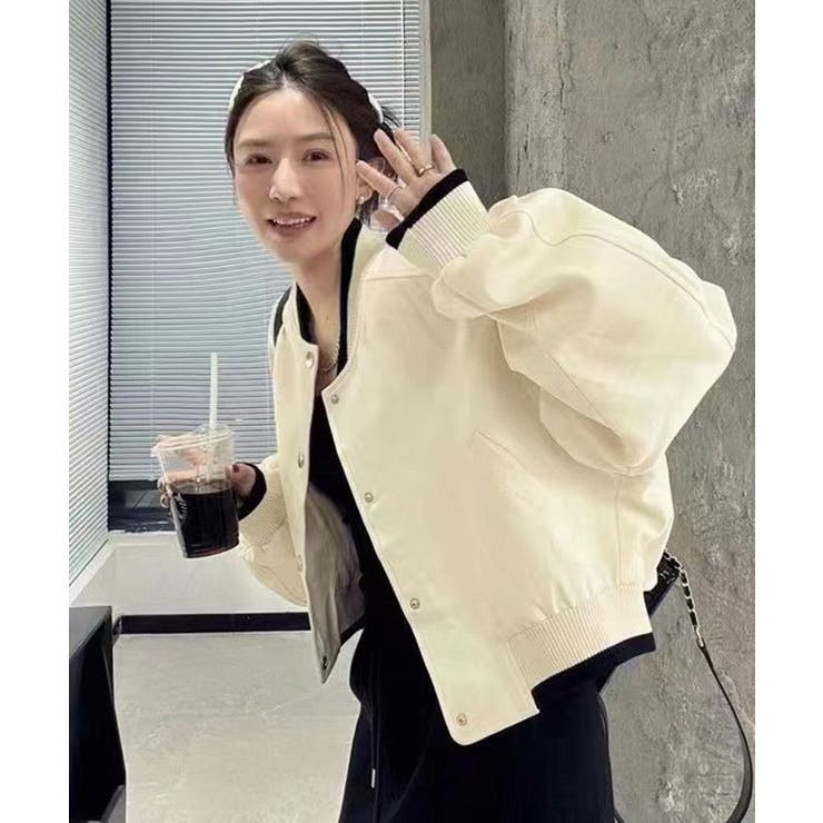 ライトクロップドブルゾンレディース韓国風 | SUNSHINE CLOSET | 詳細画像6 