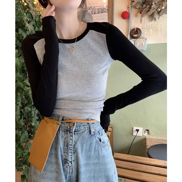 バイカラー Tシャツ 長袖 カットソー | SUNSHINE CLOSET | 詳細画像5 