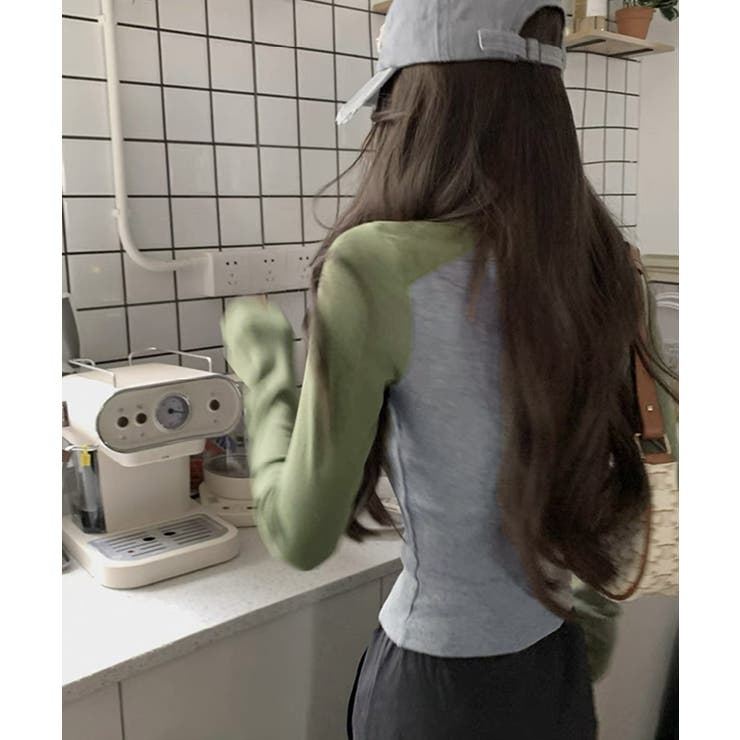 バイカラー Tシャツ 長袖 カットソー | SUNSHINE CLOSET | 詳細画像7 