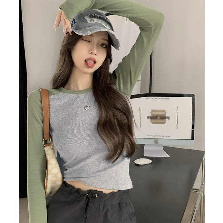 バイカラー Tシャツ 長袖 カットソー | SUNSHINE CLOSET | 詳細画像9 