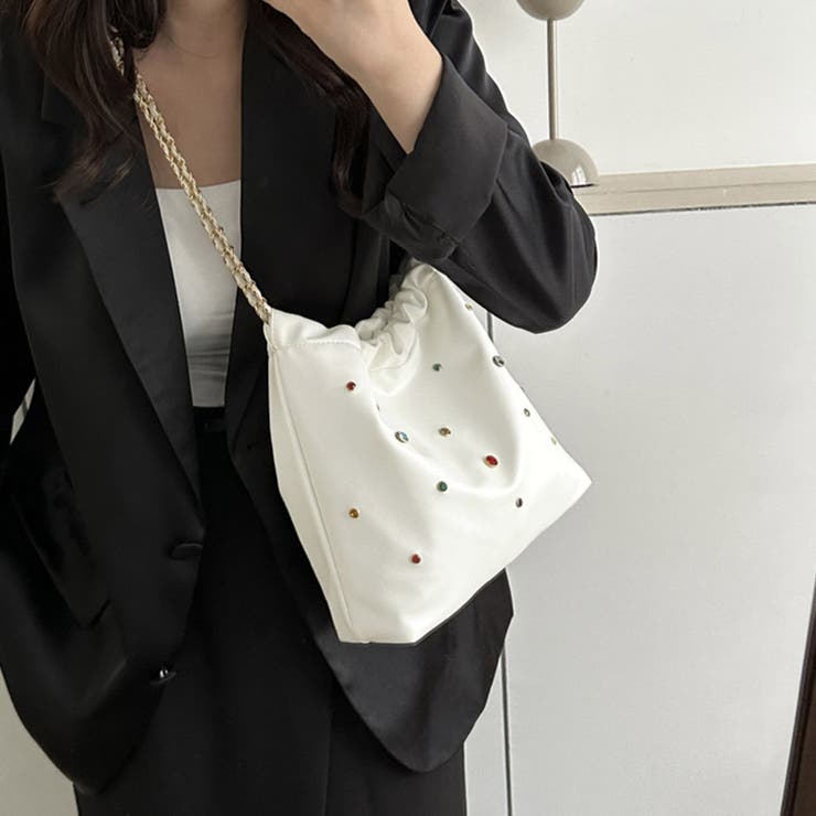 チェーンショルダーバッグ ビジュー巾着鞄 | SUNSHINE CLOSET | 詳細画像12 