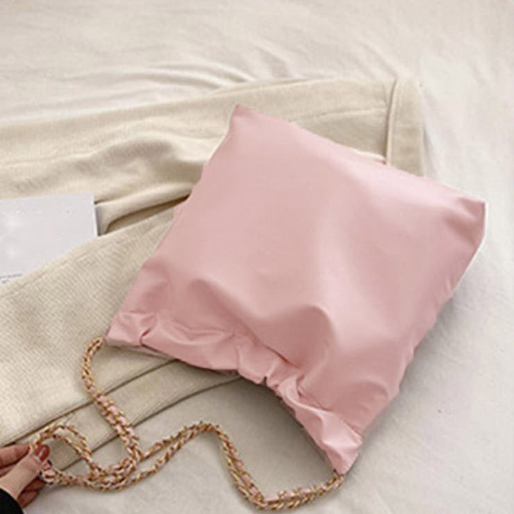 エピヌ ビジューサテンショルダーバッグ ピンク épine feather shoulder satin bag（2color） | épine