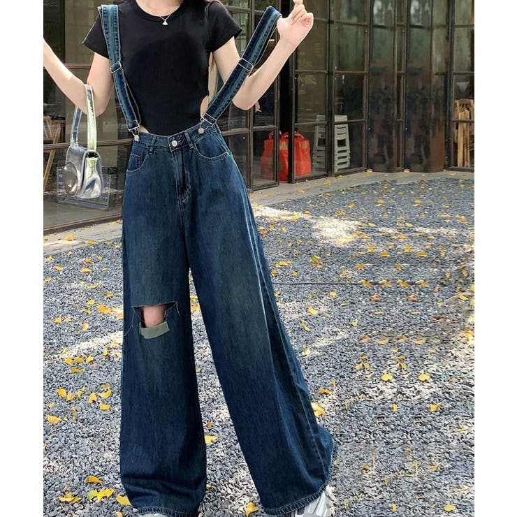 サス付デニムワイドパンツ ハイウエスト | SUNSHINE CLOSET | 詳細画像5 