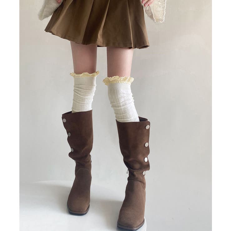 ニーハイソックス レース切り替え 靴下 | SUNSHINE CLOSET | 詳細画像1 