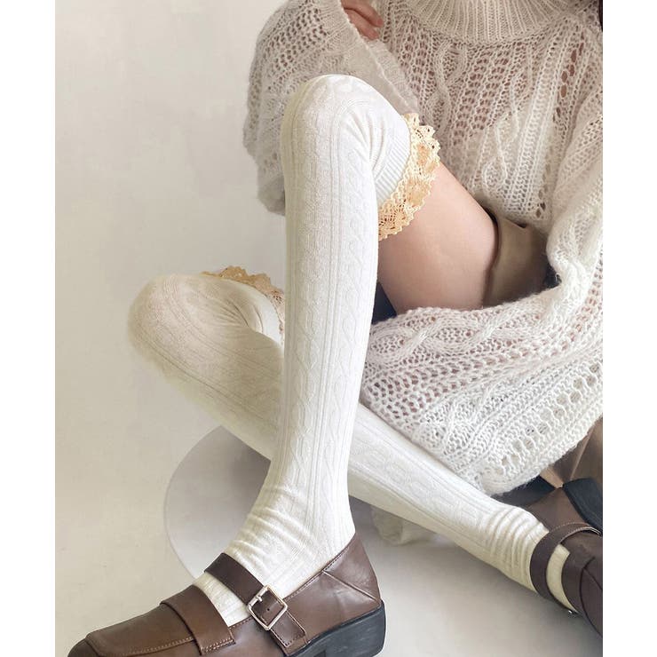 ニーハイソックス レース切り替え 靴下 | SUNSHINE CLOSET | 詳細画像2 