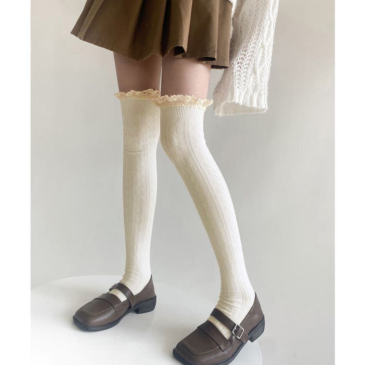 ニーハイソックス レース切り替え 靴下 | SUNSHINE CLOSET | 詳細画像3 