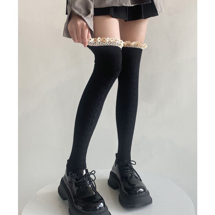 ニーハイソックス レース切り替え 靴下 | SUNSHINE CLOSET | 詳細画像6 