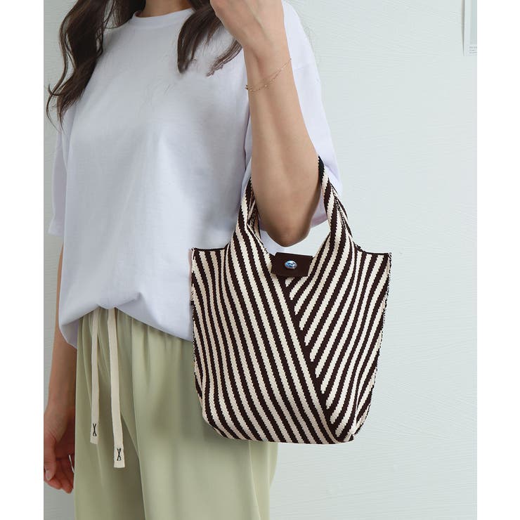 ストライプニットバッグ ミニバッグ | SUNSHINE CLOSET | 詳細画像1 