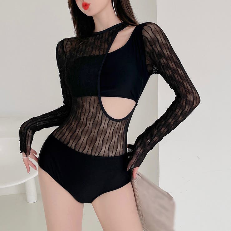 ワンピース水着 シースルーモノキニ 長袖 | SUNSHINE CLOSET | 詳細画像1 