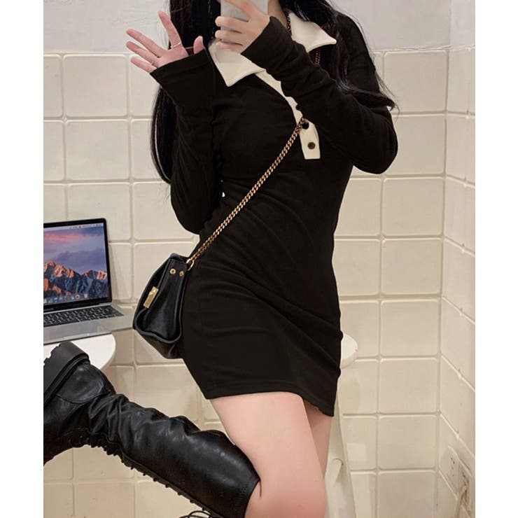 配色リブポロワンピース レディース | SUNSHINE CLOSET | 詳細画像10 