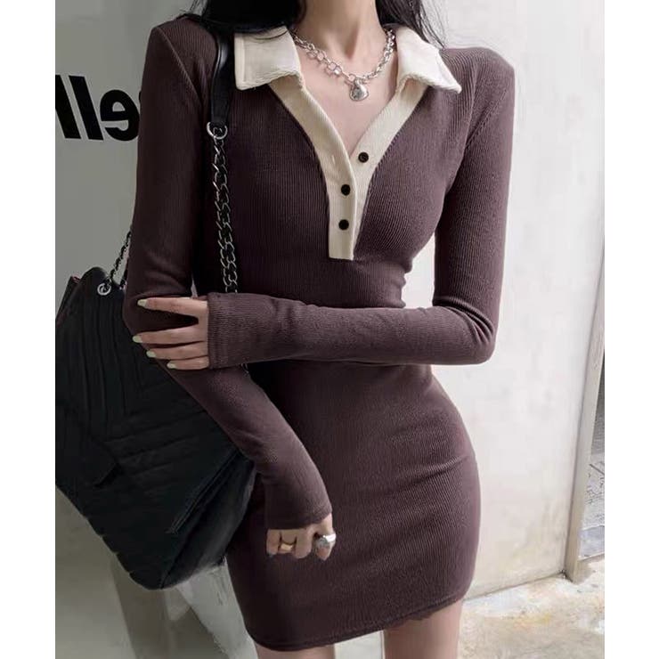 配色リブポロワンピース レディース | SUNSHINE CLOSET | 詳細画像2 