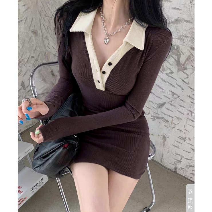 配色リブポロワンピース レディース | SUNSHINE CLOSET | 詳細画像5 